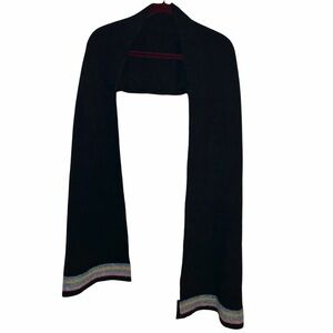 Steve Madden Black Scarf with Pastel Stripes